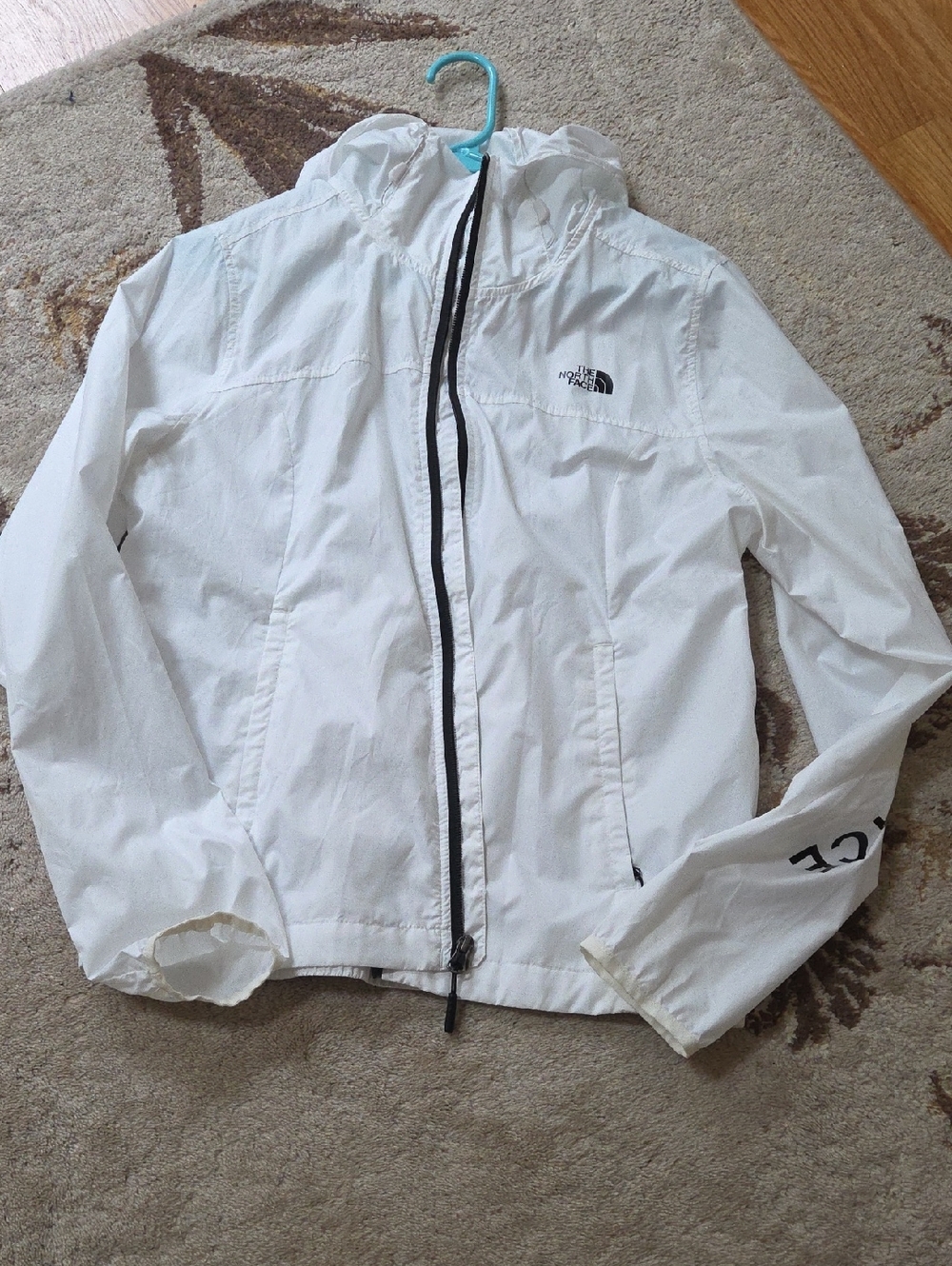 The North Face White Lightweight Hooded Windbreaker Jacket